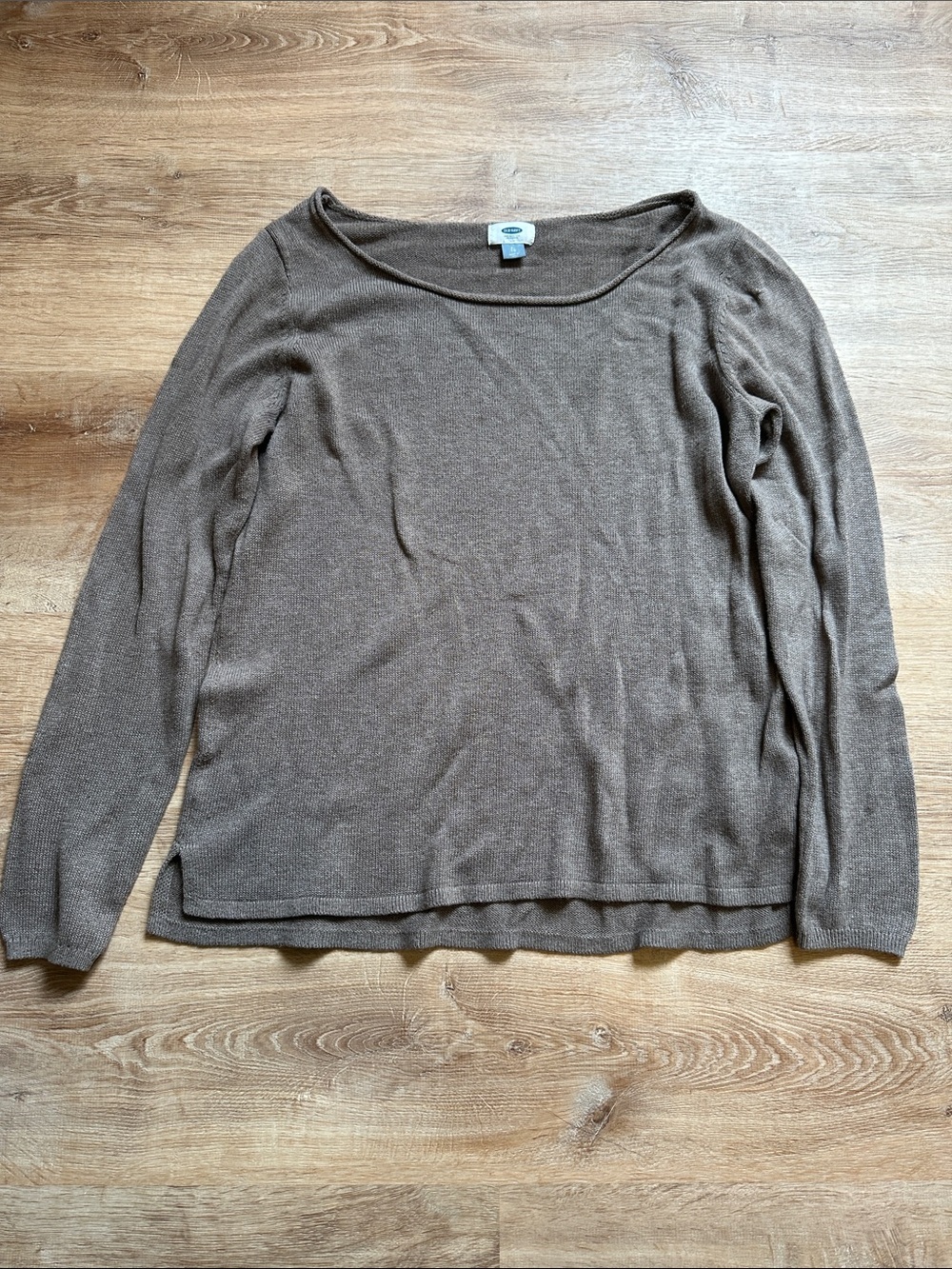 Old Navy Taupe/Brown Scoop Neck Knit Top